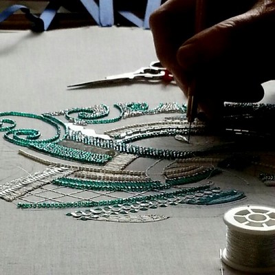 Cours de broderie.